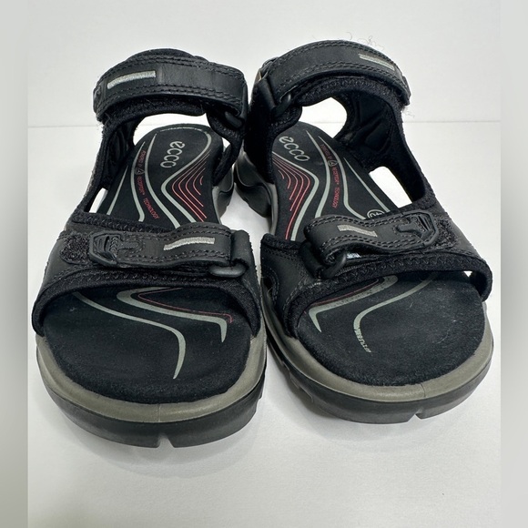 Ecco Men’s Comfort Shoes Black Yucatan Double Side Bar Sport Velcro Sandal - Picture 5 of 9